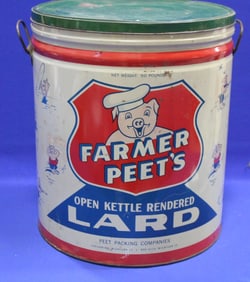 Farmer Peet's 50 Lb. Lard Tin
