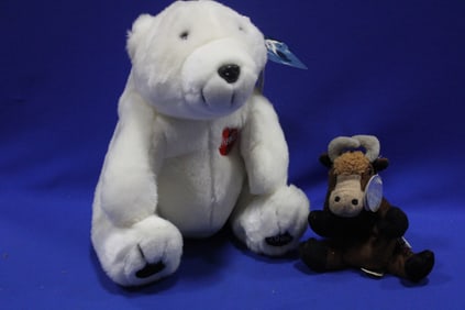 1993 Always Coca-Cola Plush Polar Bear & Bull