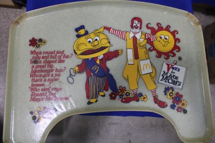 1970s McDonald's High Chair Tray Mayor & Ronald