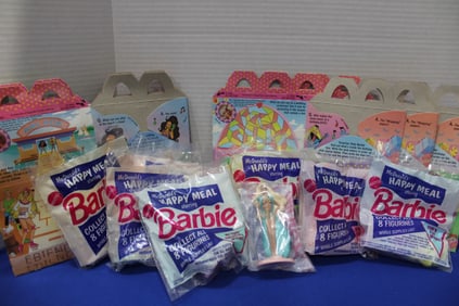 1991 McDonald's Starring Barbie 8 Toys & Boxes NOS