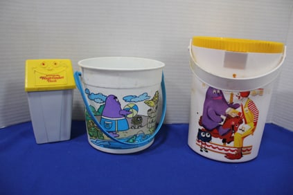 1970s McDonalds Jug, Pail, Waste Basket Bank