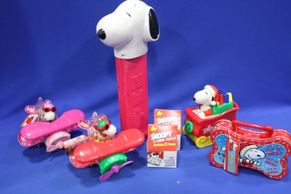 1990s Lot of 7 Snoopy Holiday Candy Containers