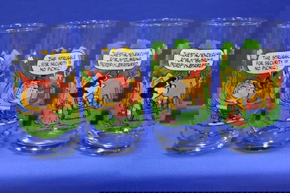 1965 Camp Snoopy Collection Drinking Glasses NOS