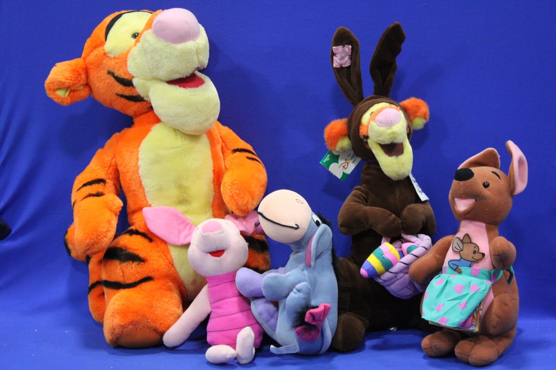 Vintage Disney Winnie Pooh & Friends Lg Plush Toys: Vintage Disney Winnie Pooh & Friends Lg Plush Toys - lot of 5.