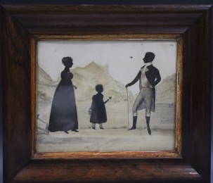 1803 Watercolor Silhouette of Family