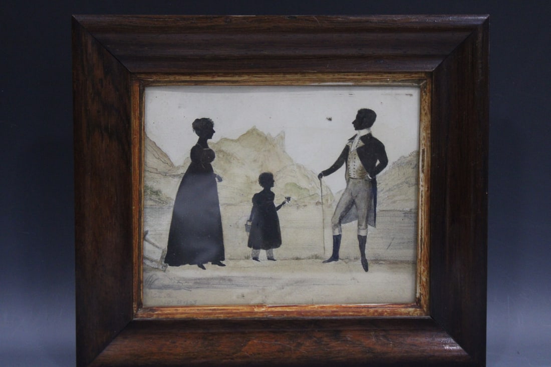 1803 Watercolor Silhouette of Family