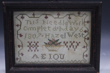 Dated 1807 Petite Needlework Sampler