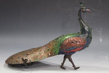 1914 Hans Eberl Walking Peacock Tin Wind-Up