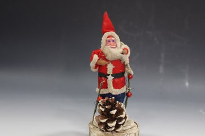 Santa Claus Figure on White Birch Base