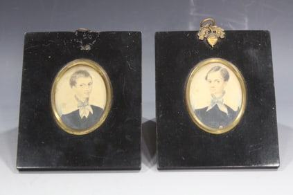 1800 Rare Twin Miniature Portraits,Provenance