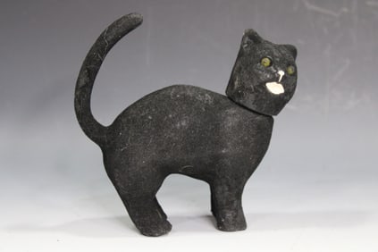Halloween Flocked Cat Candy Container