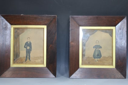 Early 1800s W/C Children's Portrait Paintings