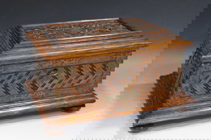 Carved Document Box Signed Jacob Zingel