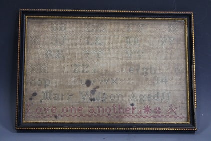 1834 Framed ABC School Girl Sampler