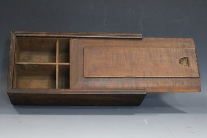 19th Curly Maple Slide Lid Spice Box