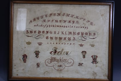 1885 Embroidered Letters Sampler