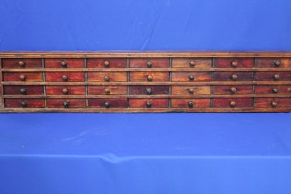 Long Apothecary 28-Drawer Cabinet