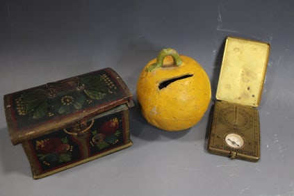 Miniature Document Box, Bank & Sundial