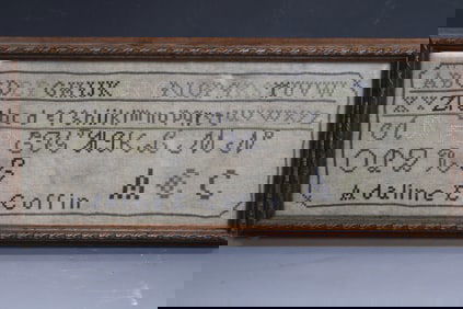 19th C Oblong ABC School Girl Sampler