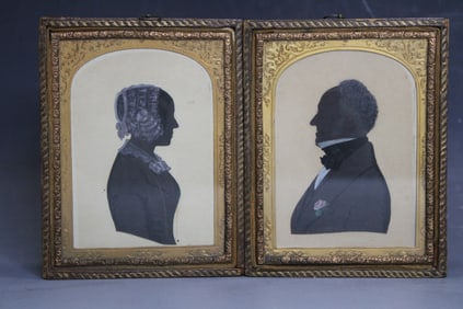 19th C WC Silhouettes of Husband & Wife