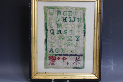 19th C Small 11 Yr Old School Girl ABC Sampler
