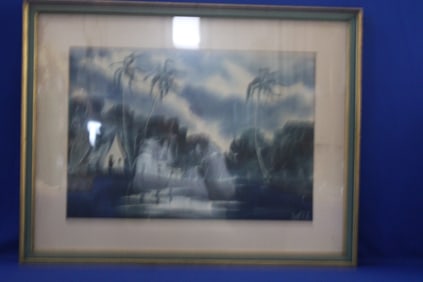 1960-80s Signed Framed Lithograph
