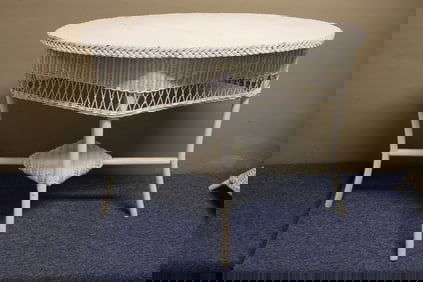 Antique Wicker Oval Table
