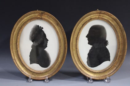 19th C W/C Silhouettes of Capt. & Mrs. Morrison