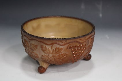 Fenton Grape & Cable Chocolate Glass Bowl