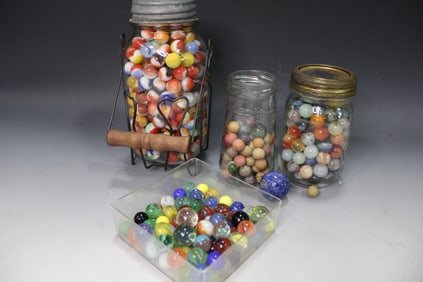 Group of Vintage Clay & Agate Marbles