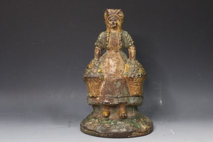 Cast Iron Dutch Girl Doorstop / Door Stop