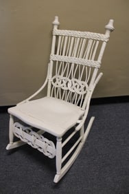Antique Victorian Straight Back Rocker
