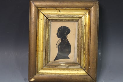 1840s Silhouette Portrait of Young Lady