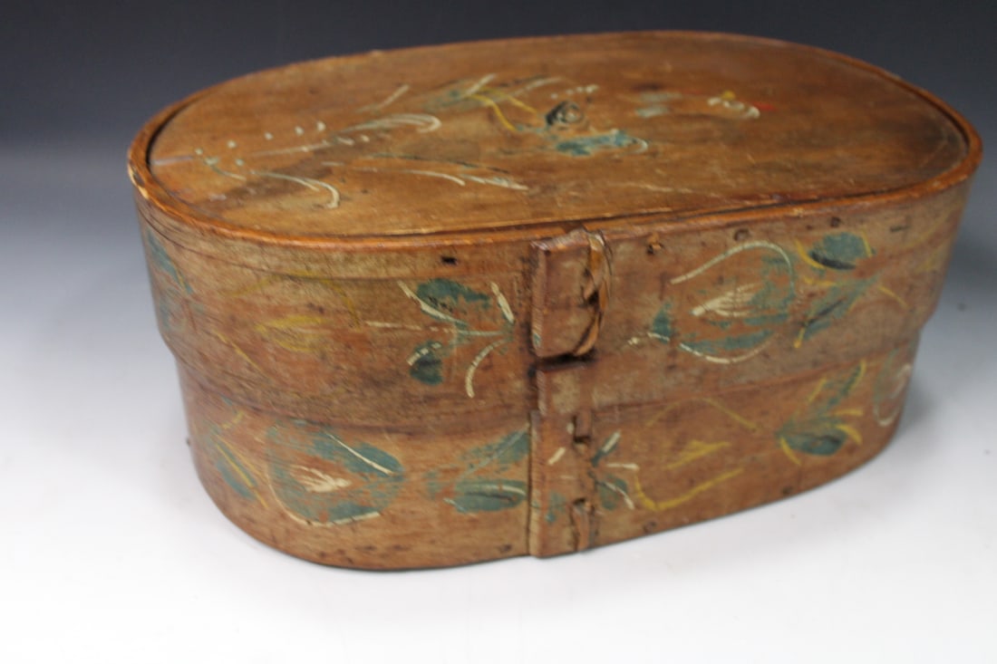 1872 Bride's Paint-Decorated Box w/ Provenance (1 of 2)