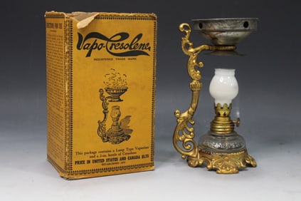 19th C Vapotage Cresolene Lamp W/ Box