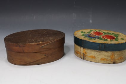 Small Oval Pantry Boxes Inc Paint-Decorated