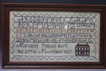 Early 1800s School Girl ABC Sampler