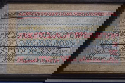 19th C ABC School Girl  Sampler