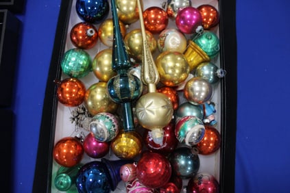 Group of Blown Glass Christmas Tree Ornaments