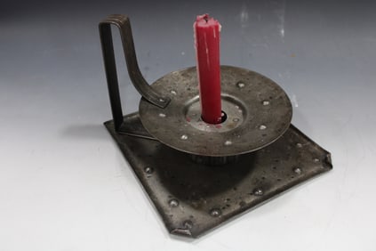 19th C Metal Arts & Crafts  Candle Lamp