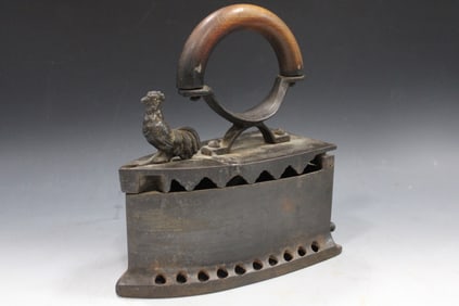 19th  Charcoal Iron w/ Rooster Latch Iron
