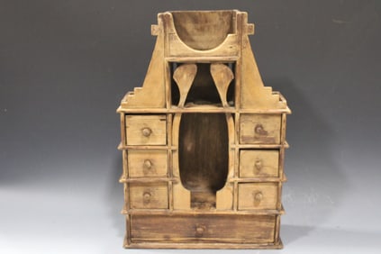 Unusual 7-Drawer Wall Spice Cabinet