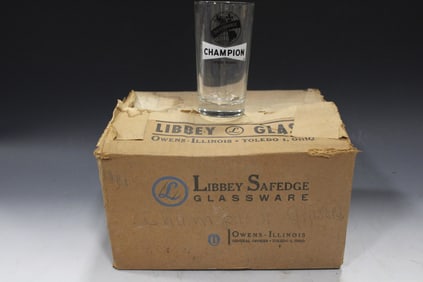 Champion Spark Plug Glasses by Libbey O/Box