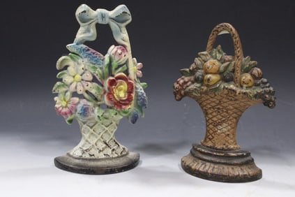 Pair Basket Door Stops / Doorstops