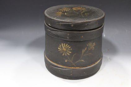 Dark Green Painted Lidded Bucket