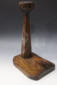 Primitive Wood Candle / Lamp Stand
