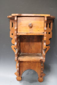 Carved Wall Shelf with Drawer
