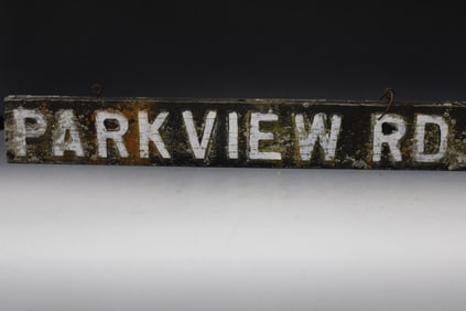 Wooden Carved Letters Street Sign Parkview Rd