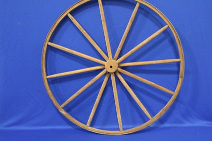 31' H Wooden Spoke Wagon Wheel w/Metal Rim