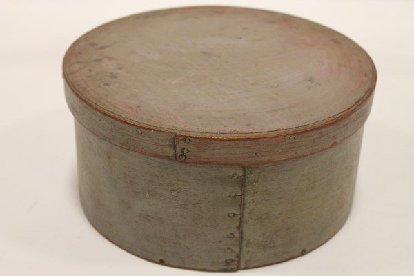 Gray Painted Pantry Box: Tacked laps, 8 3/4 W x 4 1/4 H